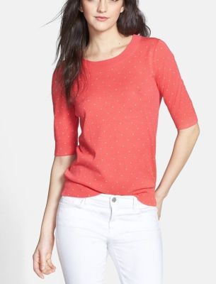 Polka Dot Half Sleeve Sweater