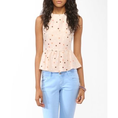 Polka Dot Peplum Tank
