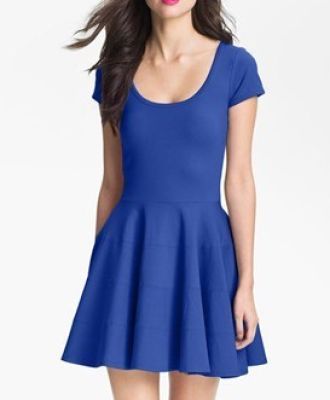 Ponte Knit Fit & Flare Dress