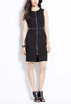 Ponte Zip Sheath Dress