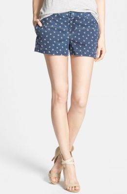 Print Stretch Cotton Shorts