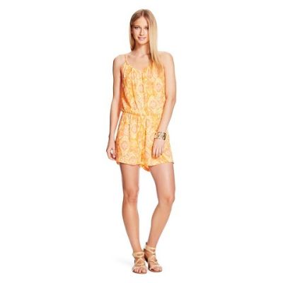 Printed Romper in Orange