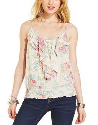 Printed Ruffled Top