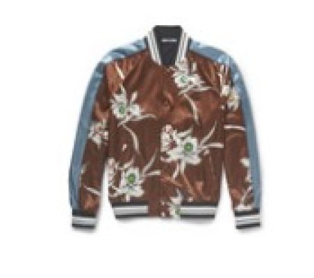 Printed Satin Bomber Jacket