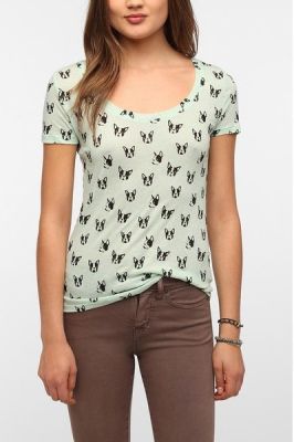 Printed Scoopneck Tee
