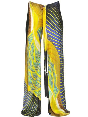 Printed Silk Satin Pants