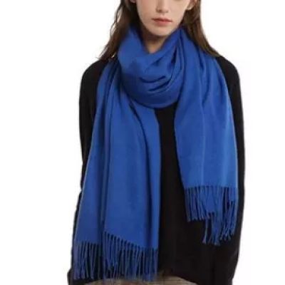 Accessoire Top Tendance - Cashmere Scarf Shawl Women Men Very Soft Solid Color (+20 Colors) (Royal Blue)