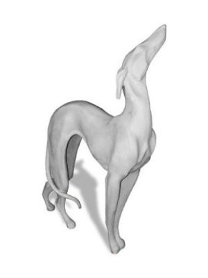 ResinStone 1400-24G Greyhound Standing Lead Gray
