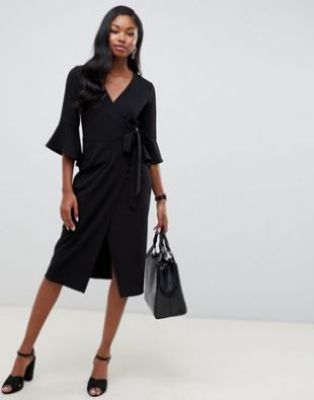 ASOS - Midi Wrap Dress with Flutter Sleeve