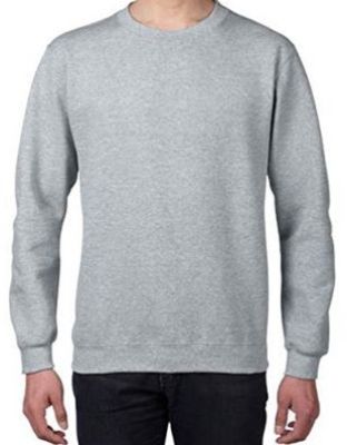 Men's Long Sleeve Round Neck No-Hood Sport Gray Sweatshirt