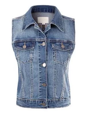 Design by Olivia - Sleeveless Button Down Jean Denim Jacket Vest