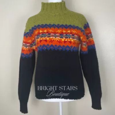 Express - Vintage Fair Isle Wool Turtleneck Sweater