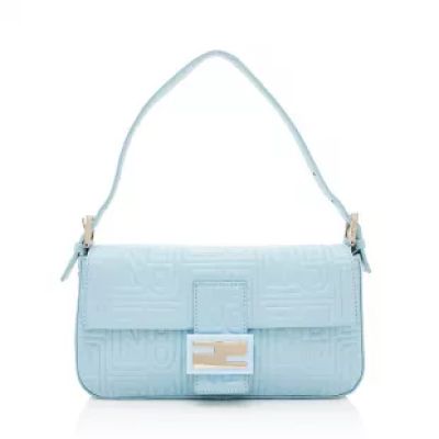 Fendi - Embossed Nappa Leather Baguette Shoulder Bag