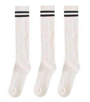 Feoya - 3-Pair Striped Knee-High Socks