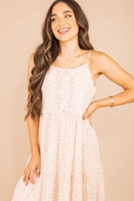 Mint Julep - Love in the Air Natural White Midi Dress