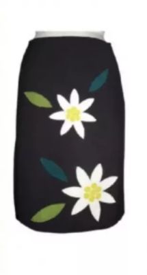Moschino - Flower Appliqué Wool Skirt