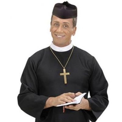 Net Toys - Priest Hat Calotte Felt Carnival Hat Fancy Dress Costume Accessory