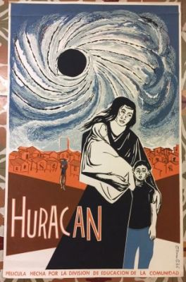 Eduardo Vera Cortes El Huracan Cartel Poster Serigraph DIVEDCO Puerto Rico 1965