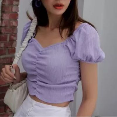 Shein - Cropped Shirt in Lilac