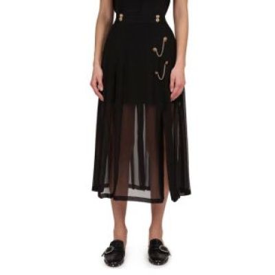The Kooples - Pleated Silk Midi Skirt