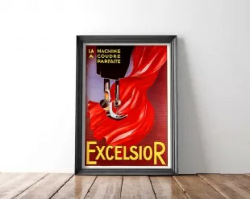1920's Vintage French Poster for Excelsior Brand