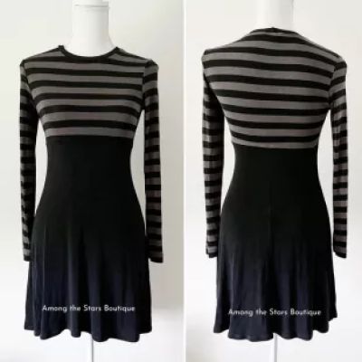 Rare Vintage 90s Jersey Knit Striped Dress