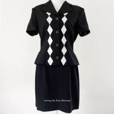 Rare Vintage 90s Two-Piece Skirt Set Suit