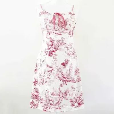 Vintage 90s Toile Print Dress