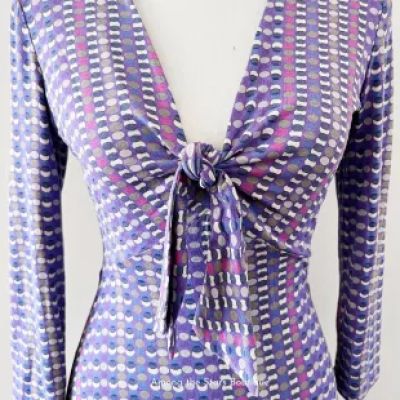 vin­tage - Purple Polka Dot Midi Dress