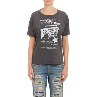 "PUNK! PUNK! PUNK!" Vintage T-shirt													 		- BLACK