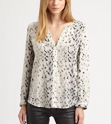 Purina Leopard-Print Silk Blouse