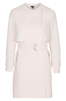 'Putty' Raw Edge Belted Coat