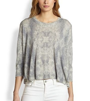 Python-Print Cotton Pullover