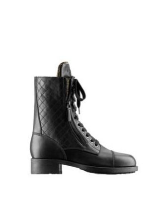 Quilted Leather Combat Boots