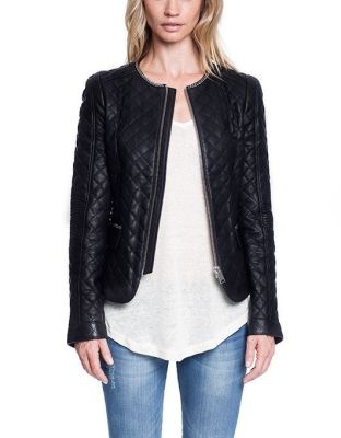 Quilted leather jacket