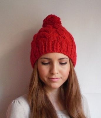 Red Pom Pom Beanie