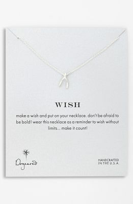 'Reminder - Wish' Wishbone Pendant Necklace