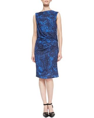 Resid Printed Gathered Jersey Dress