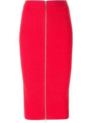 ribbed knit midi skirt