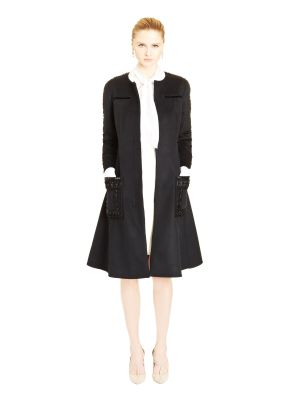 Ribbon & Bead Embroidered Cashgora Coat