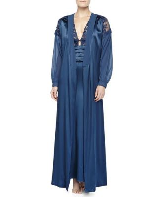 Ricamato Lace-Tulle Satin Robe & Gown