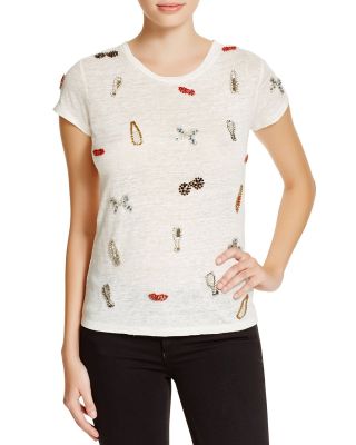 Robin Embellished Linen Tee