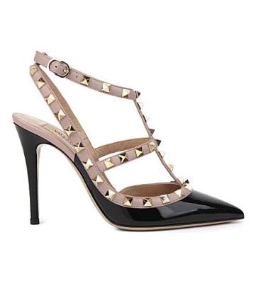 Rockstud 100 patent-leather heeled courts