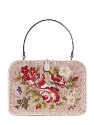 Rockstud Embroidered Top Handle Bag