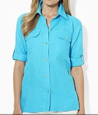 Roll-Sleeve Linen Shirt