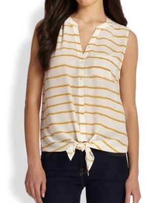 Rope-Print Silk Top