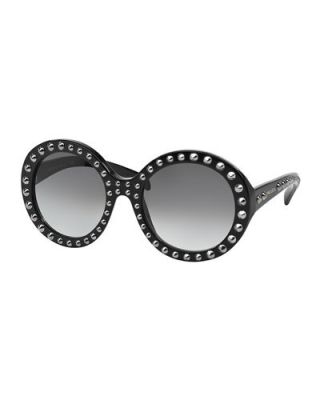 Round Studded Sunglasses, Black