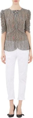 Ruched Caja Peplum Blouse