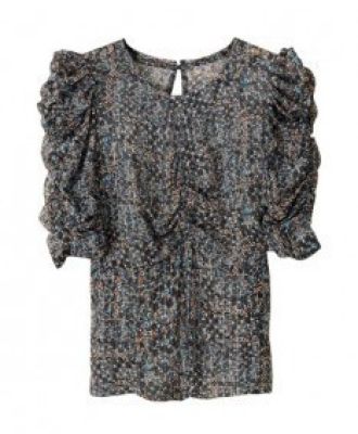 Ruched Printed Top