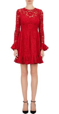 Ruffle Trim Lace Dress